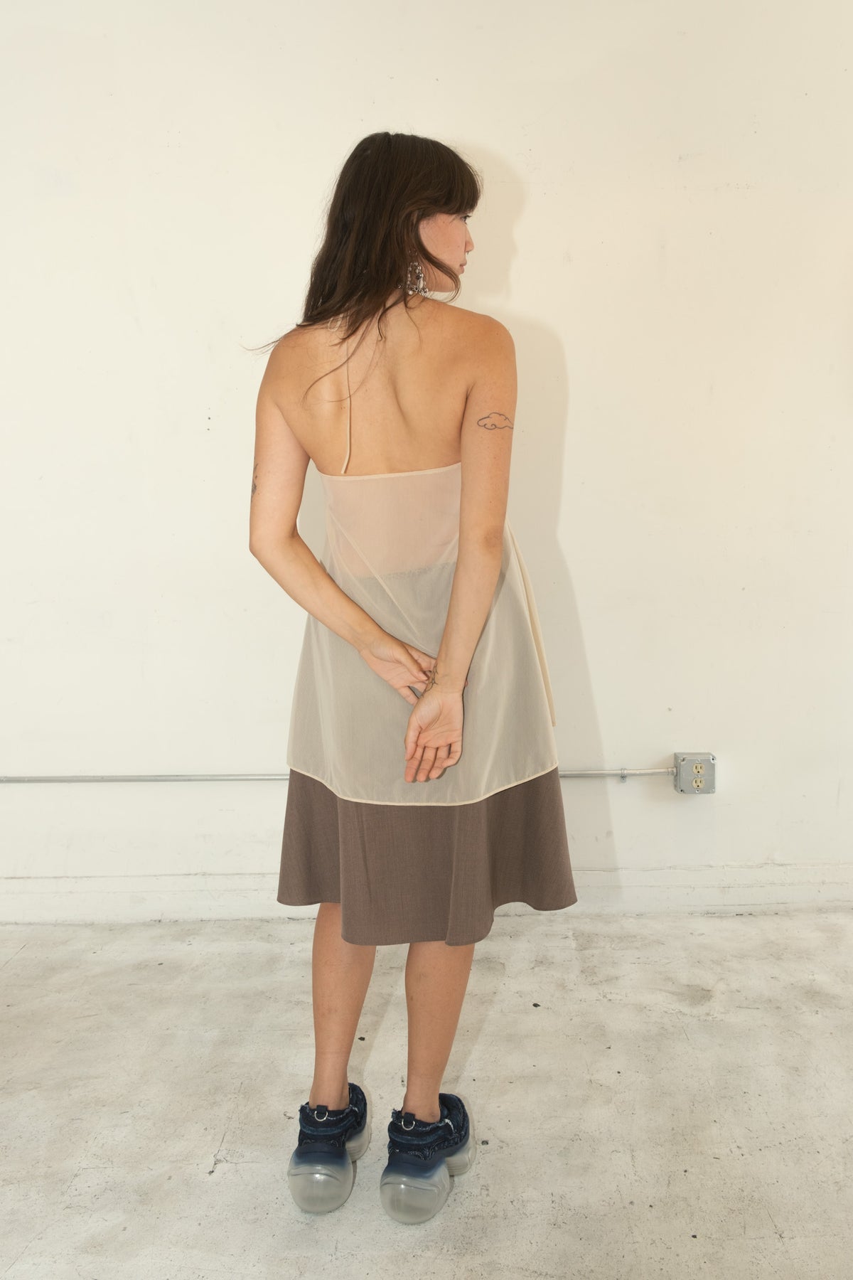 Double Halter Dress (Beige)