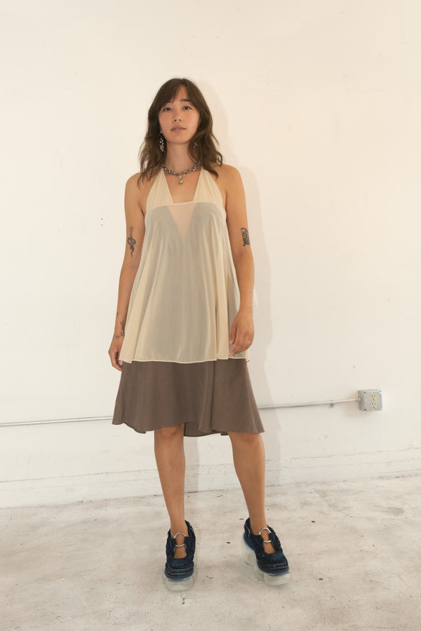 Double Halter Dress (Beige)