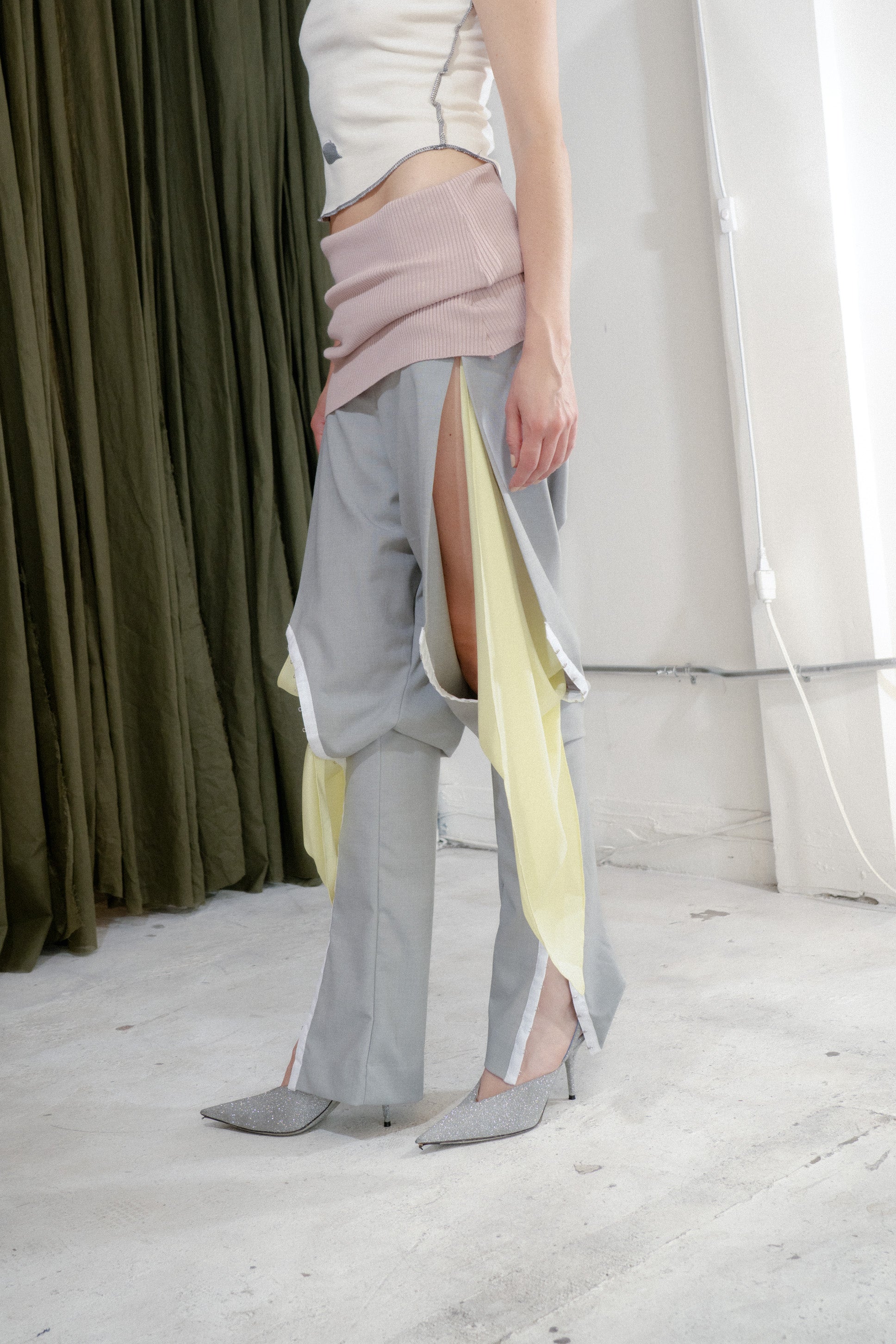 Slash Trousers w/ Scarves
