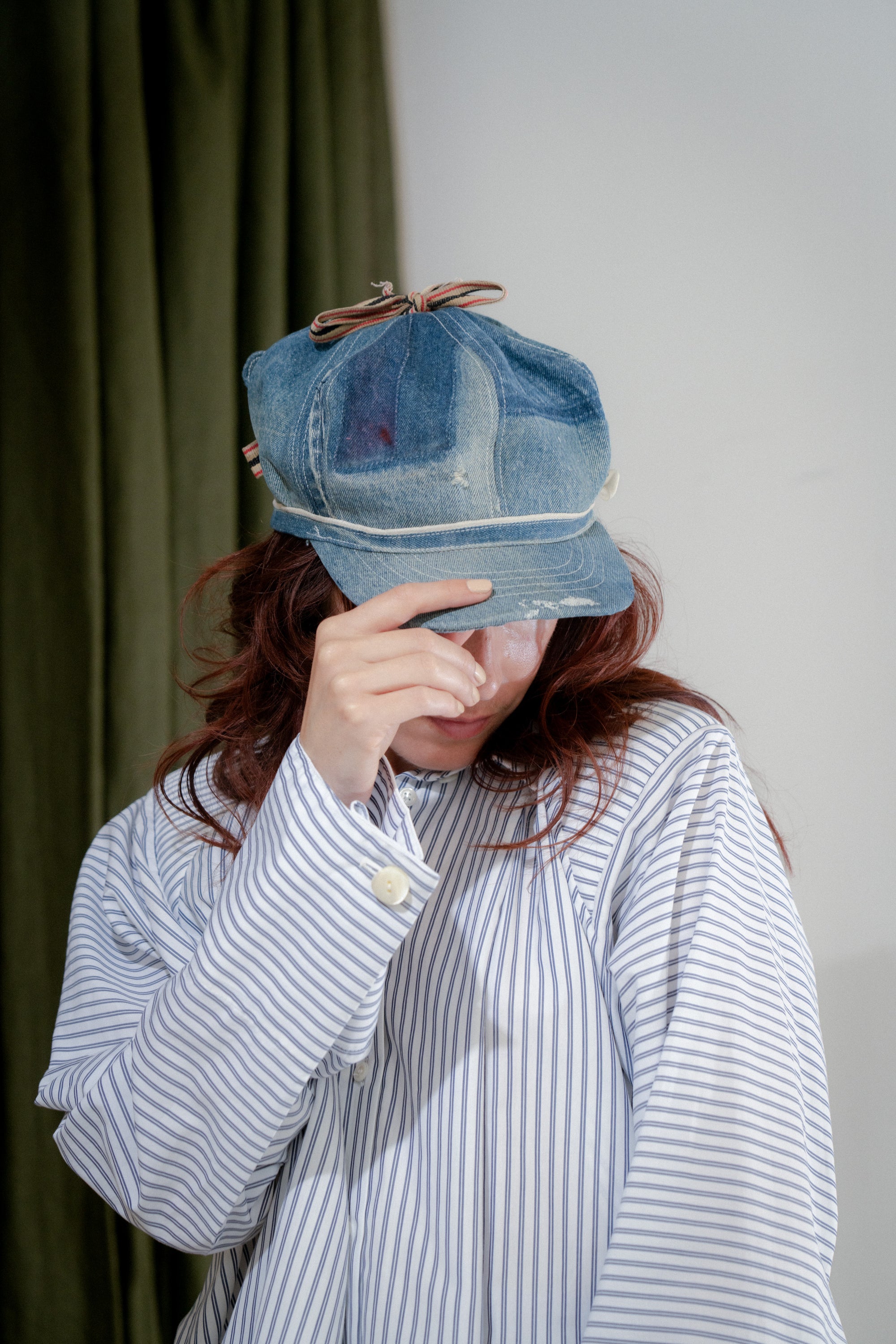 Shoulder Draped Shirt (Stripe)