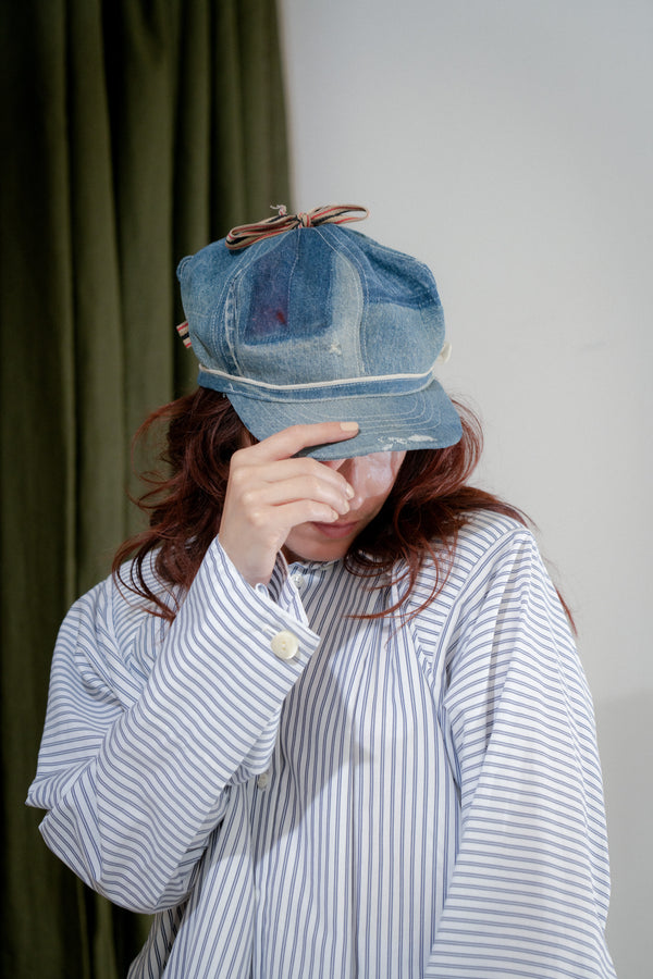 Shoulder Draped Shirt (Stripe)