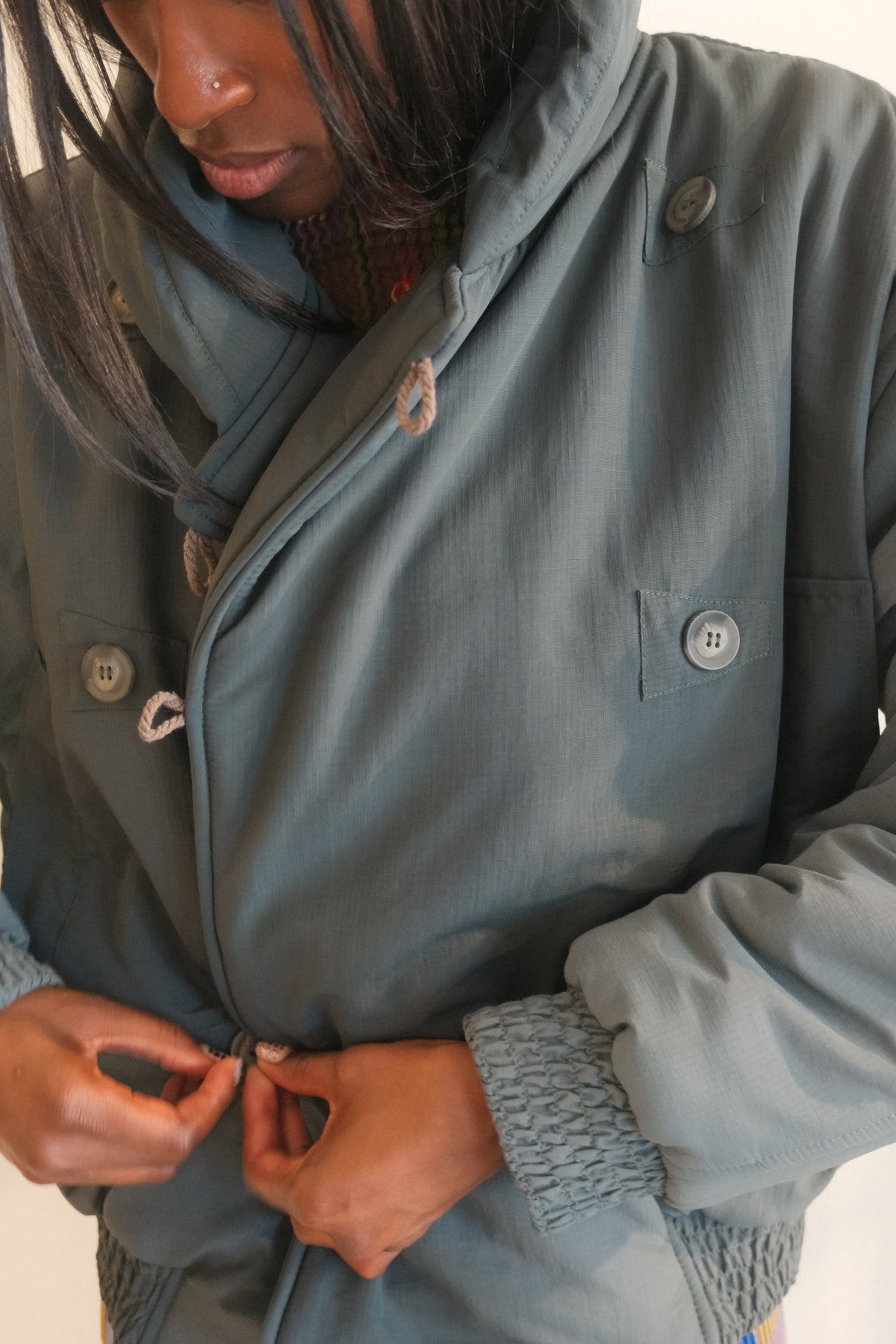 Flag Bomber Jacket (Petrol Blue)