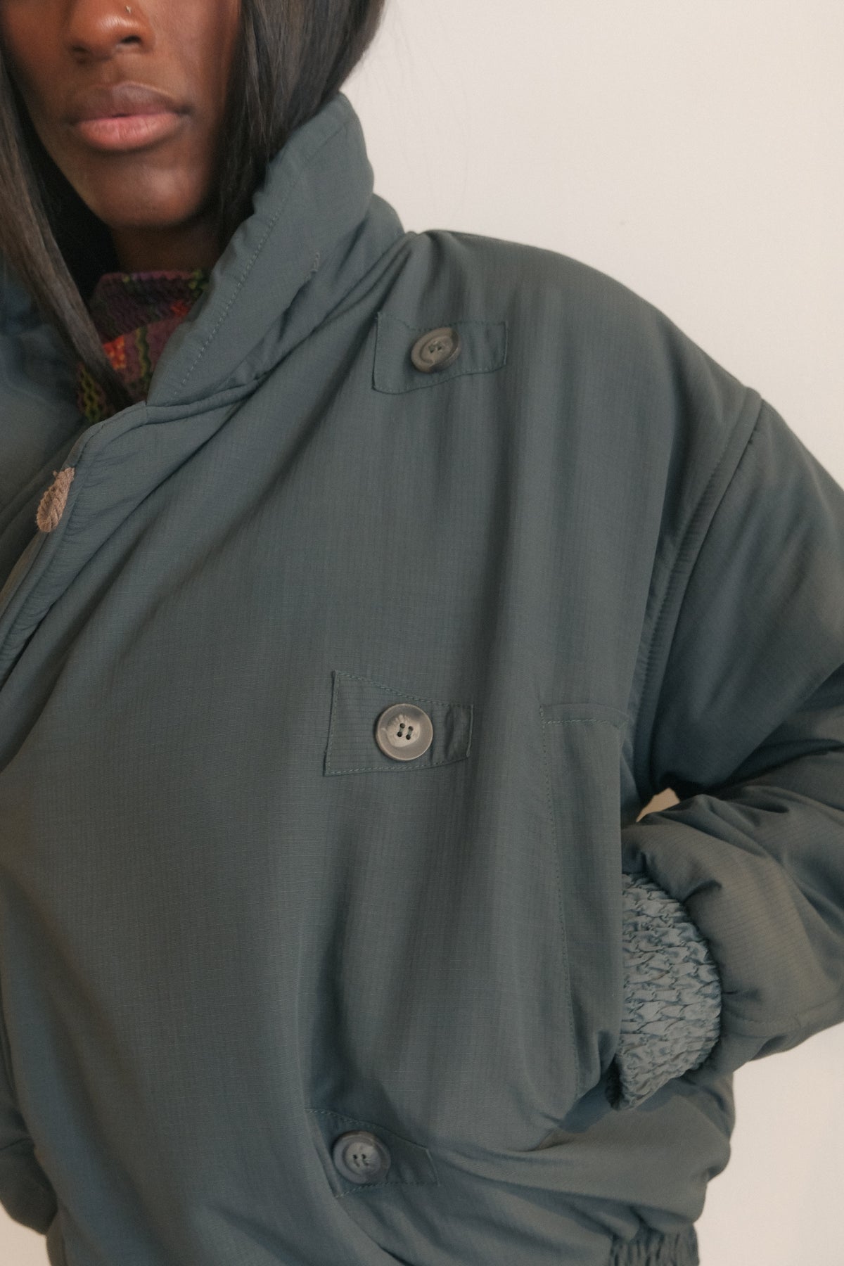 Flag Bomber Jacket (Petrol Blue)