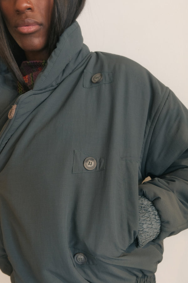 Flag Bomber Jacket (Petrol Blue)