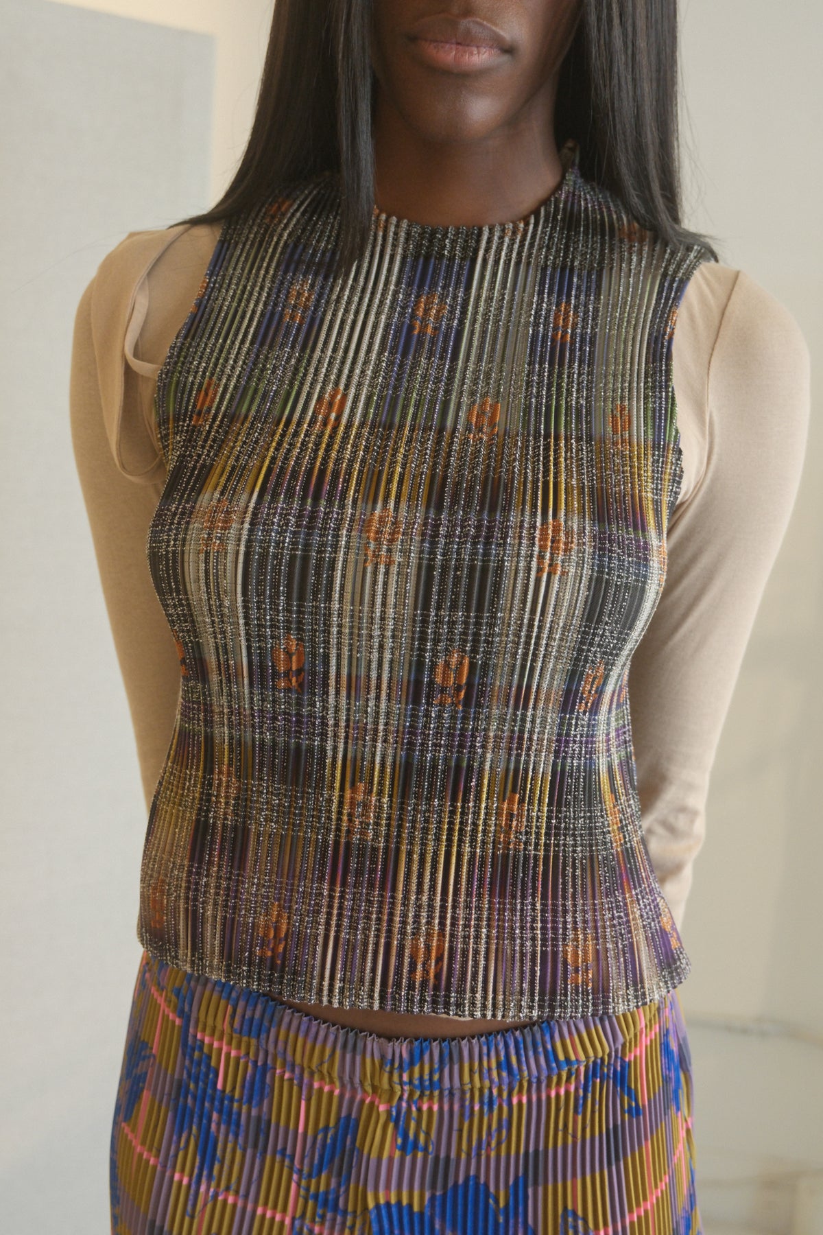 Thelma Pleated Top in Helge