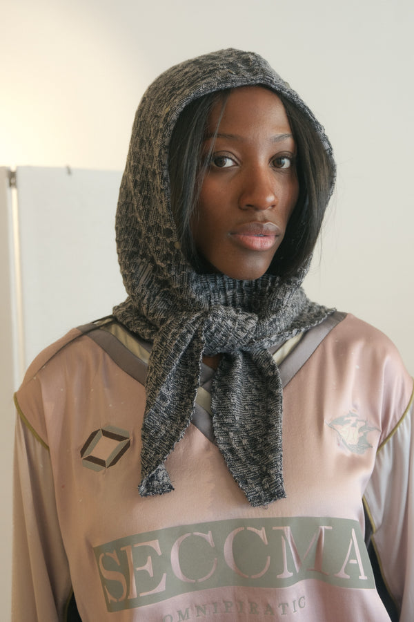 Embossed Jacquard Balaclava (Black/Grey)