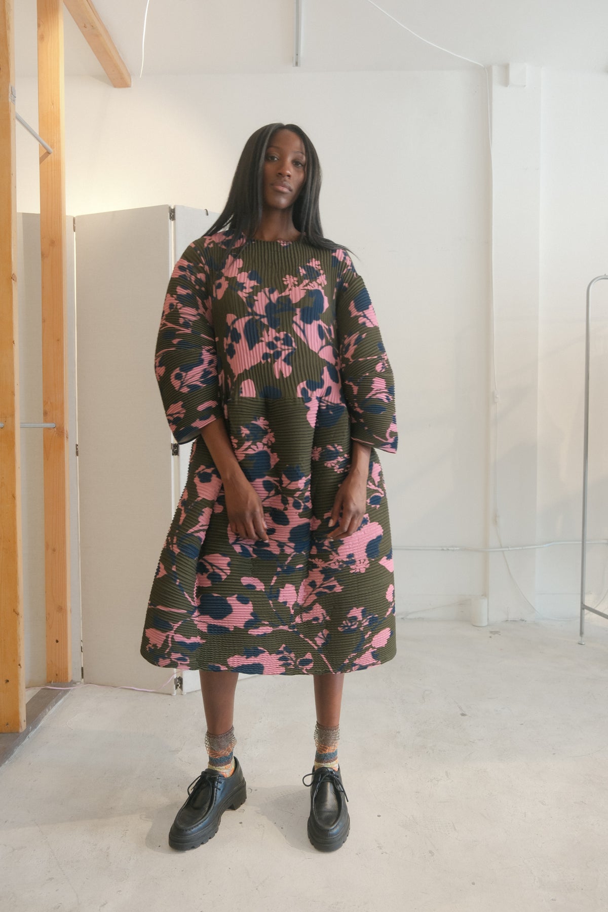 Pax Handpleated Dress in Ingrid