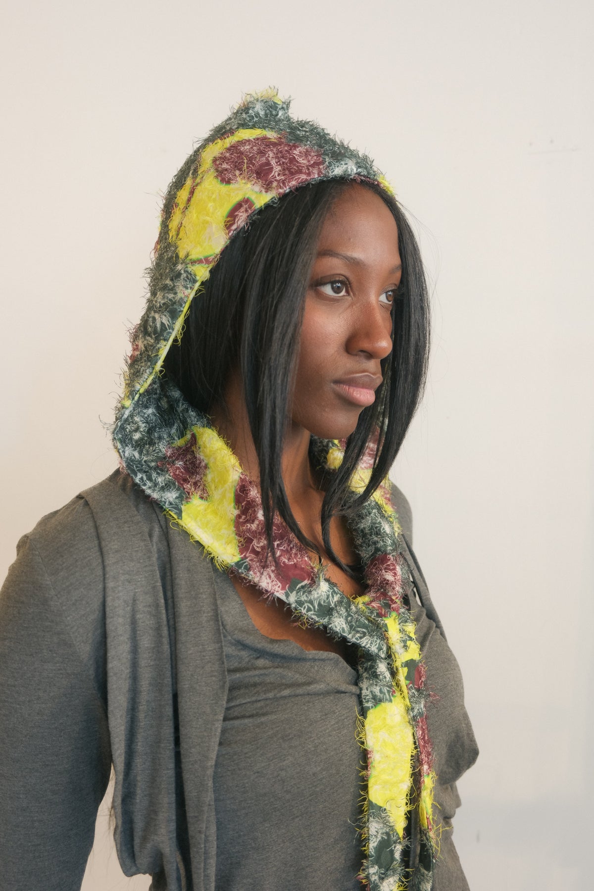 Grete Furry Headpiece in Electric Ingrid