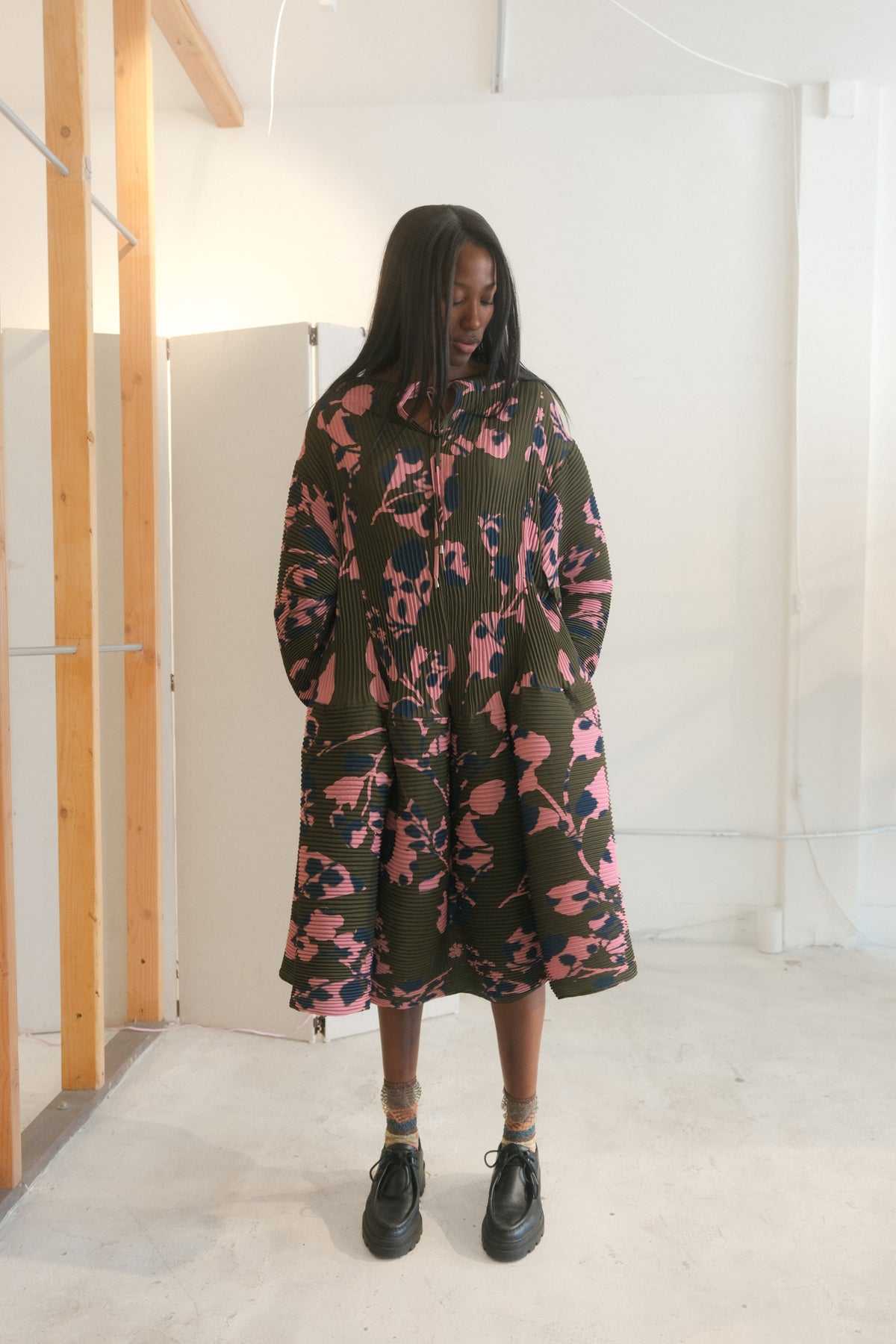 Pax Handpleated Dress in Ingrid