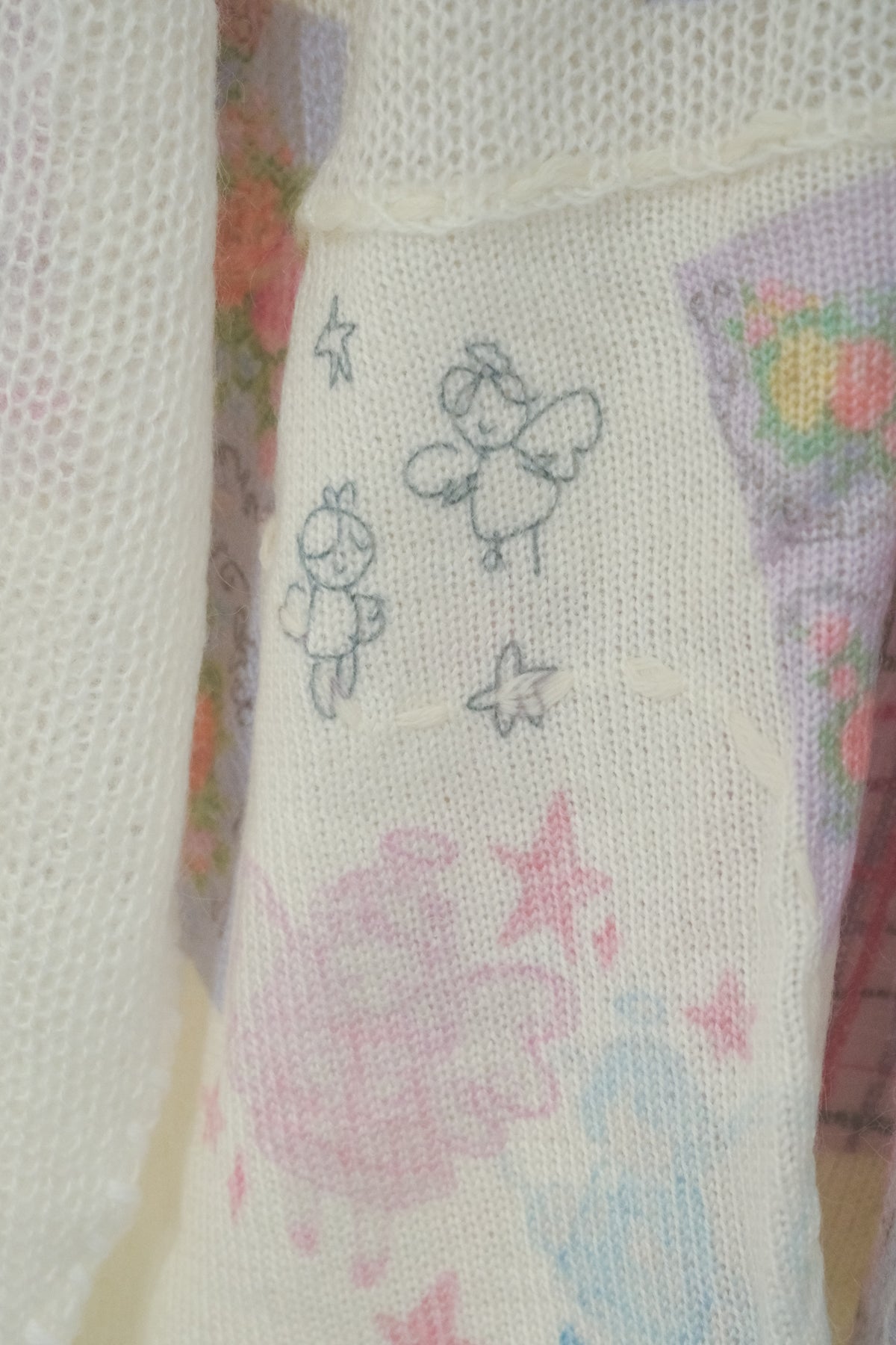 Print Knit Jumper (White/Multi)