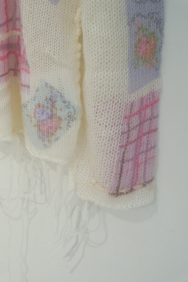 Print Knit Jumper (White/Multi)