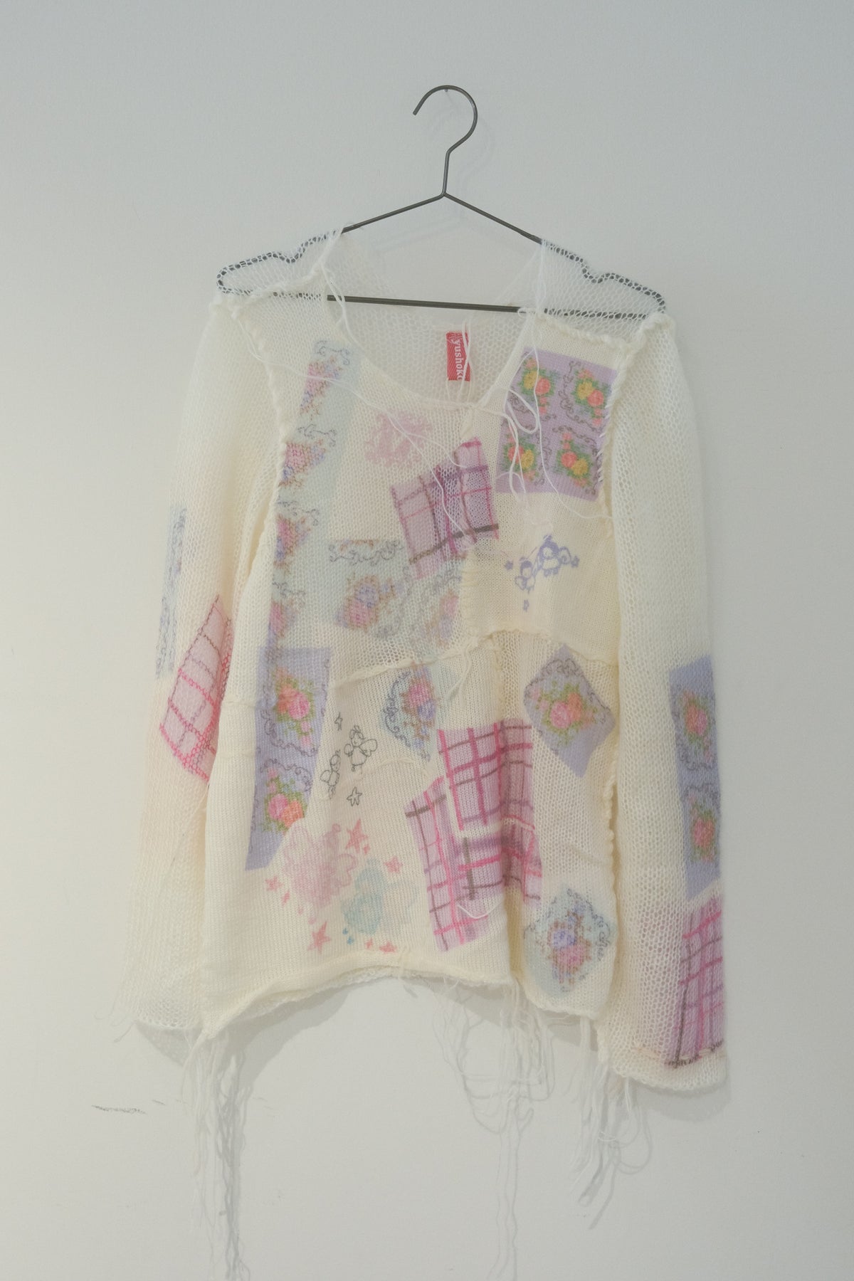 Print Knit Jumper (White/Multi)