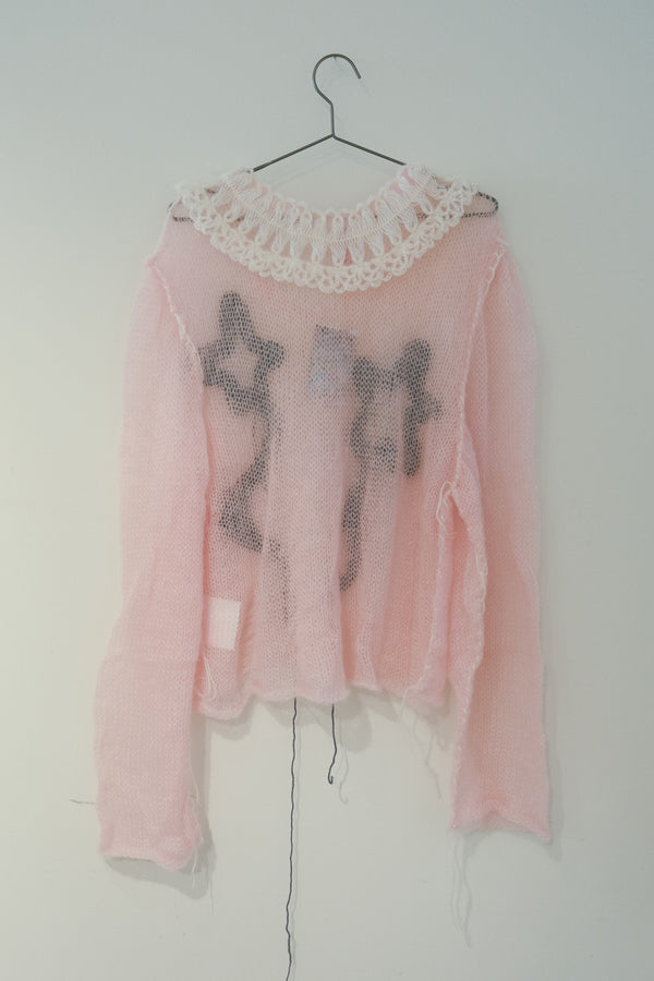 Flower Shadow Knit Jumper (Pink)