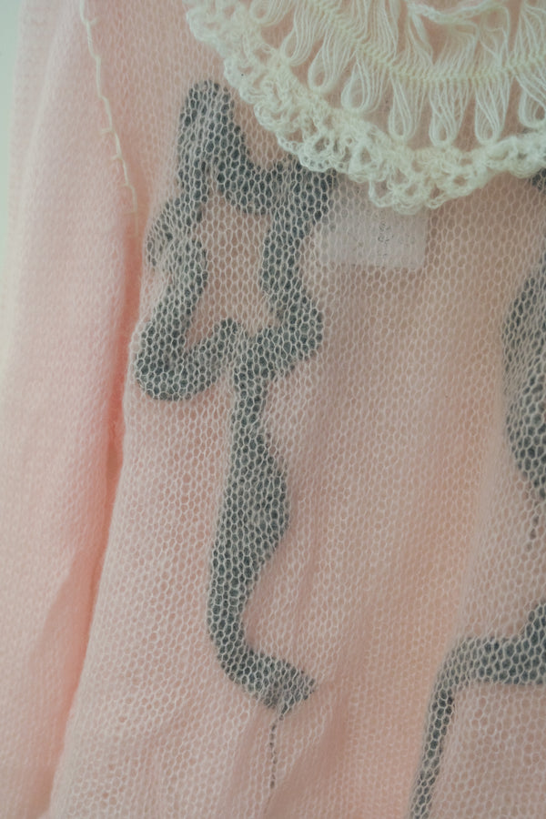 Flower Shadow Knit Jumper (Pink)