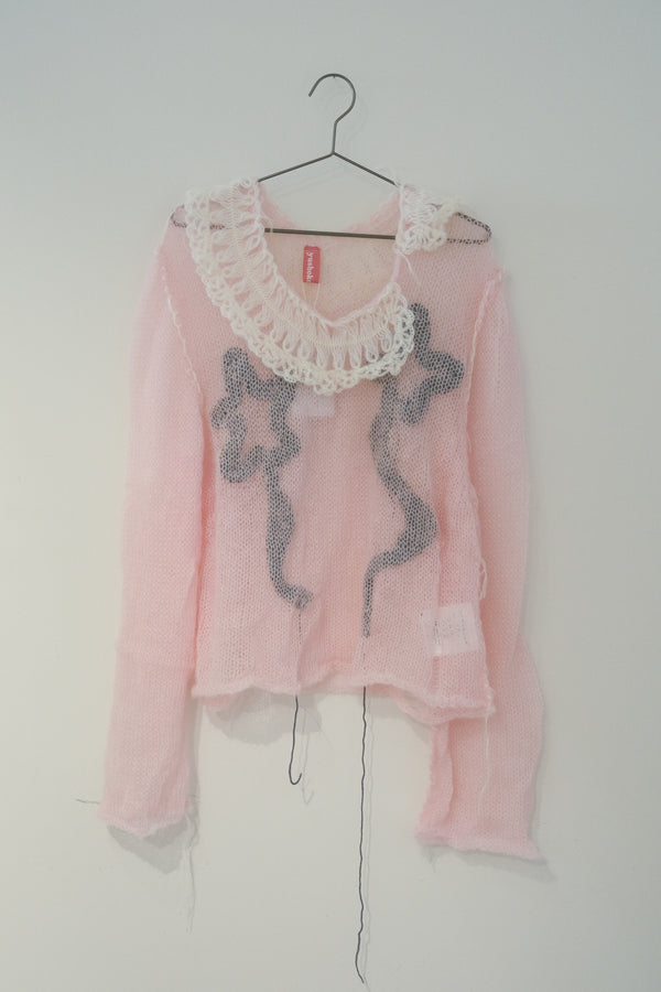 Flower Shadow Knit Jumper (Pink)