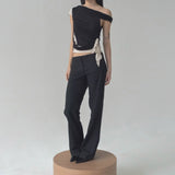 Hans Drape Top (Black/Cream)