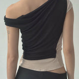 Hans Drape Top (Black/Cream)