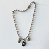 3 Charm Necklace (Turquoise & Black Shell)