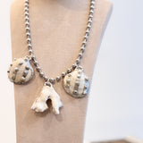 3 Charm Necklace (Chunky Shell & Coral)