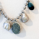 5 Charm Necklace (Turquoise, Pearl, & Adventurite)