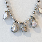 5 Charm Necklace (Mixed Pearls)