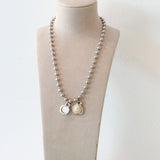 2 Charm Necklace (Mirror & Shell)