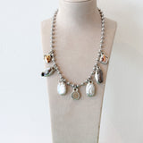 7 Charm Necklace (Mixed Pearls)