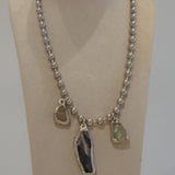 3 Charm Necklace (Shell & Glass)