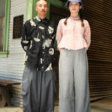 Double Print Linen Button Down (Black)
