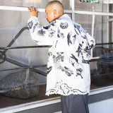 Table Cloth LS Blouse (White/Black)