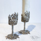 White Bronze Candle Holder