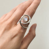 Rainbow Moonstone Curly Ring