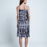 Lenticular Pleat Tiered Dress (Table Cloth)