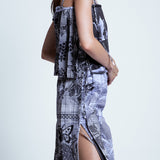 Lenticular Pleat Tiered Dress (Table Cloth)