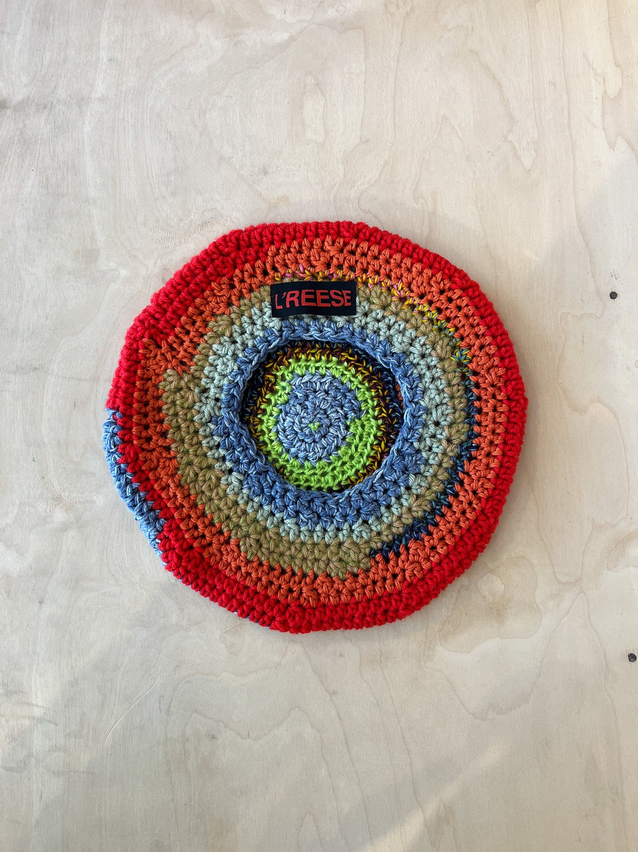 03 Crochet Beret (Red/Multi)
