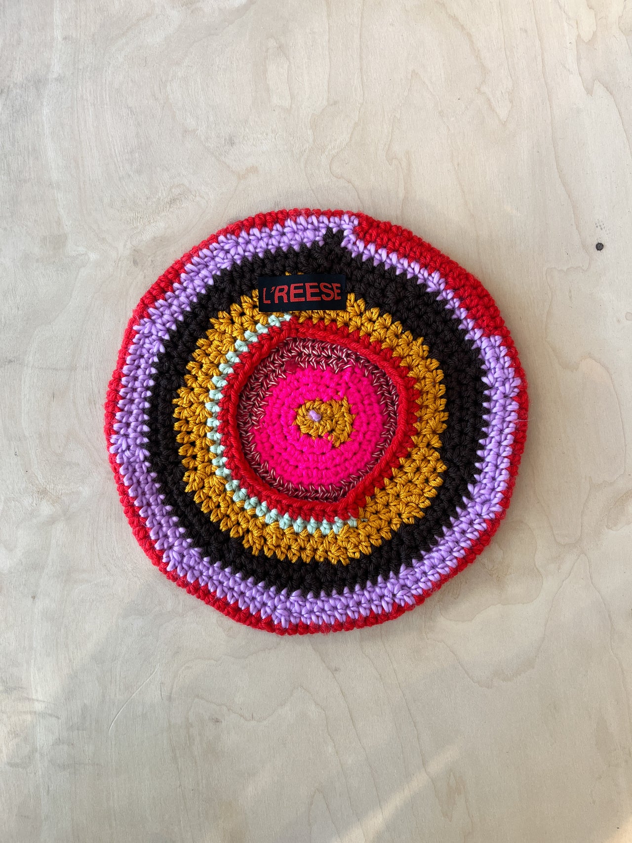 05 Crochet Beret (Black/Pink)