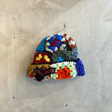 16 Crochet Granny Beanie (Blue/Orange)
