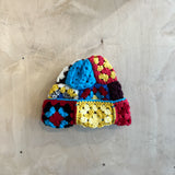 15 Crochet Granny Beanie (Blue/Yellow)
