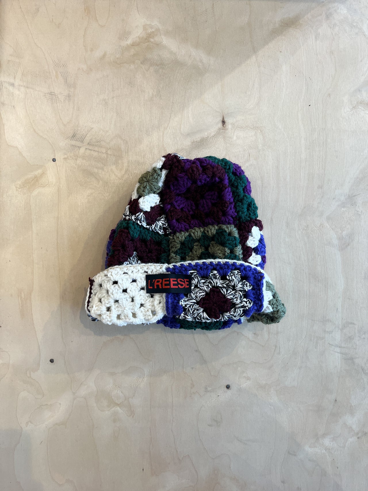 14 Crochet Granny Beanie (Violet/White)