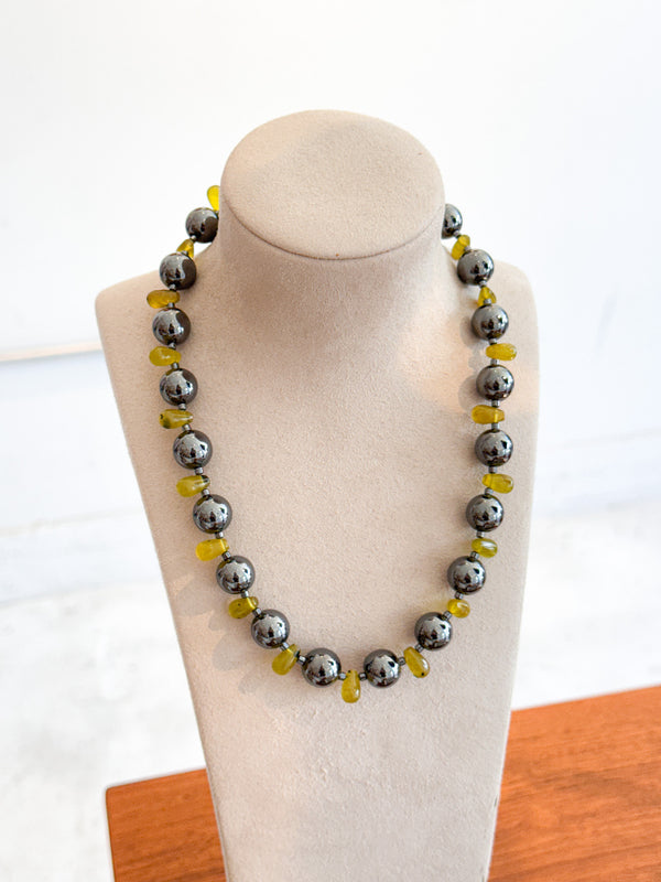 Frog Feet Necklace (Jade & Black Hematite)