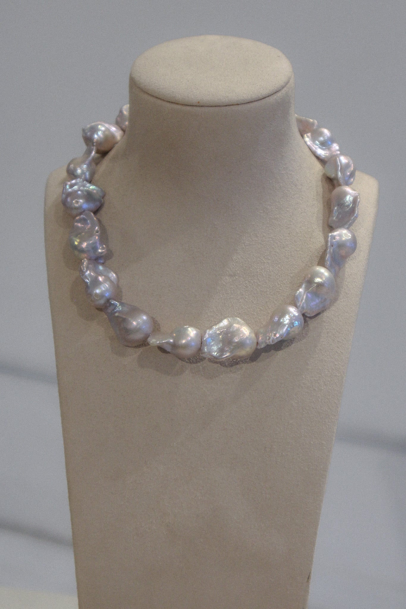Dolphin Tears Necklace (Silver Baroque Pearls)