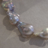 Dolphin Tears Necklace (Silver Baroque Pearls)