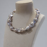 Dolphin Tears Necklace (Silver Baroque Pearls)