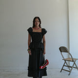 Spiral Ruffle Dress (Onyx)