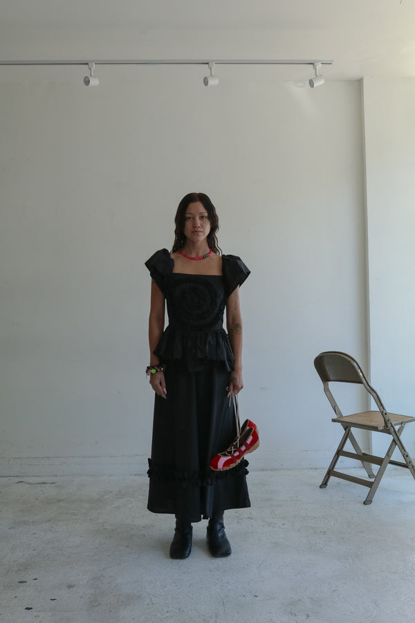 Spiral Ruffle Dress (Onyx)