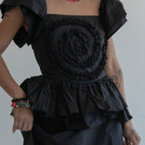 Spiral Ruffle Dress (Onyx)