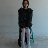 Unfixed Collar Dress (Black)