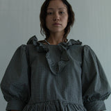 Plaid Cascade Top (Black Plaid)