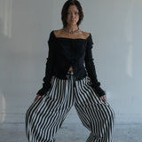 Striped Warm Up Trousers (Black/White)