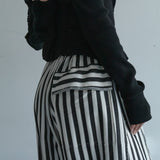 Striped Warm Up Trousers (Black/White)